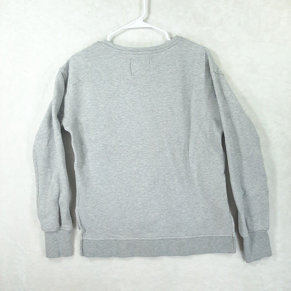 Victoria Sport Wm XS Heather Gray Embossed Logo Pullover Sweatshirt High Low Hem